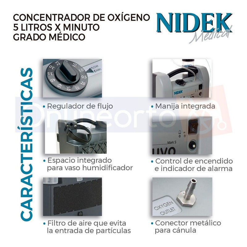 Concentrador De Oxigeno 5 Litros Nidek Nuvo Lite