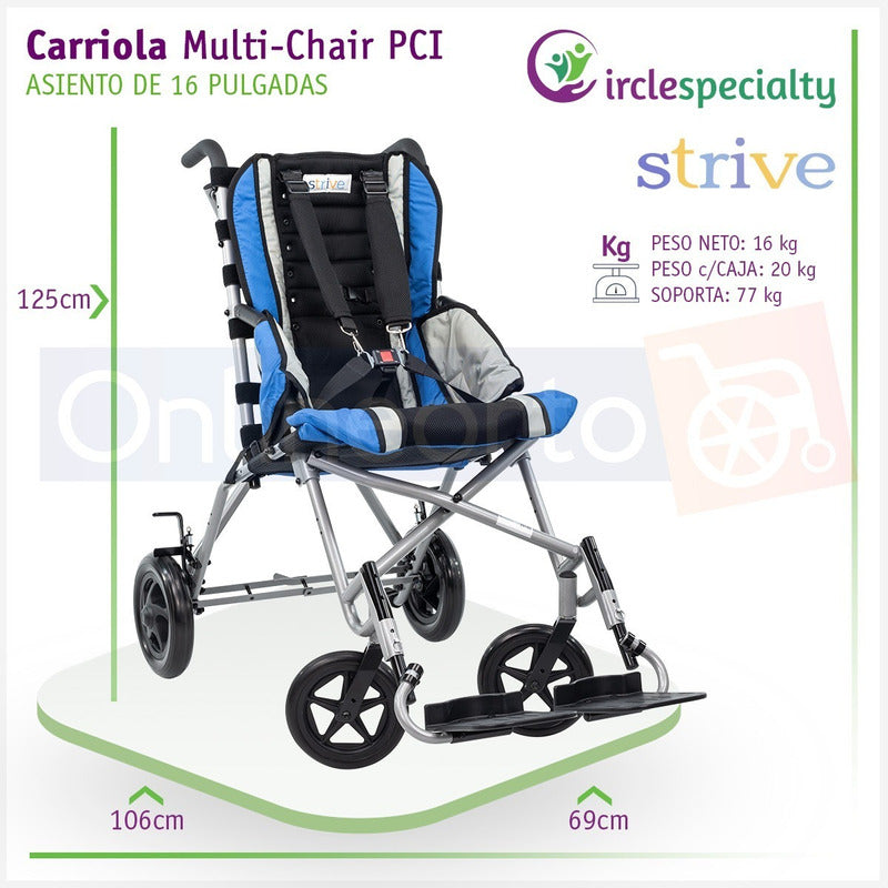 Silla De Ruedas Carriola Pci Especializada Infantil