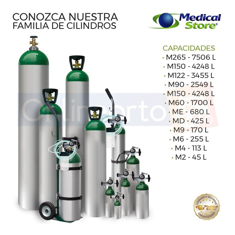 Tanque De Oxigeno 682lts Portatil Carrito Kit Completo Drive