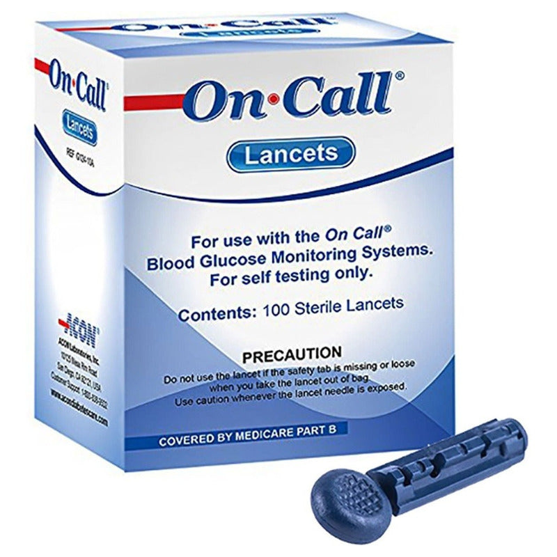 100 Tiras Reactivas Glucosa Y 100 Lancetas On Call Plus