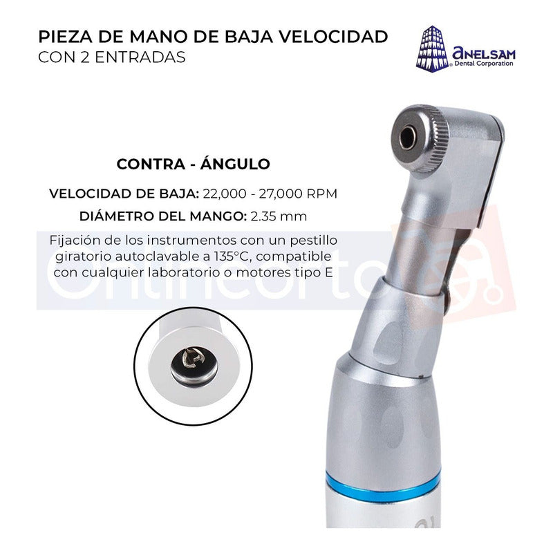 Pieza De Mano Baja Velocidad Dos Entradas Contrangulo