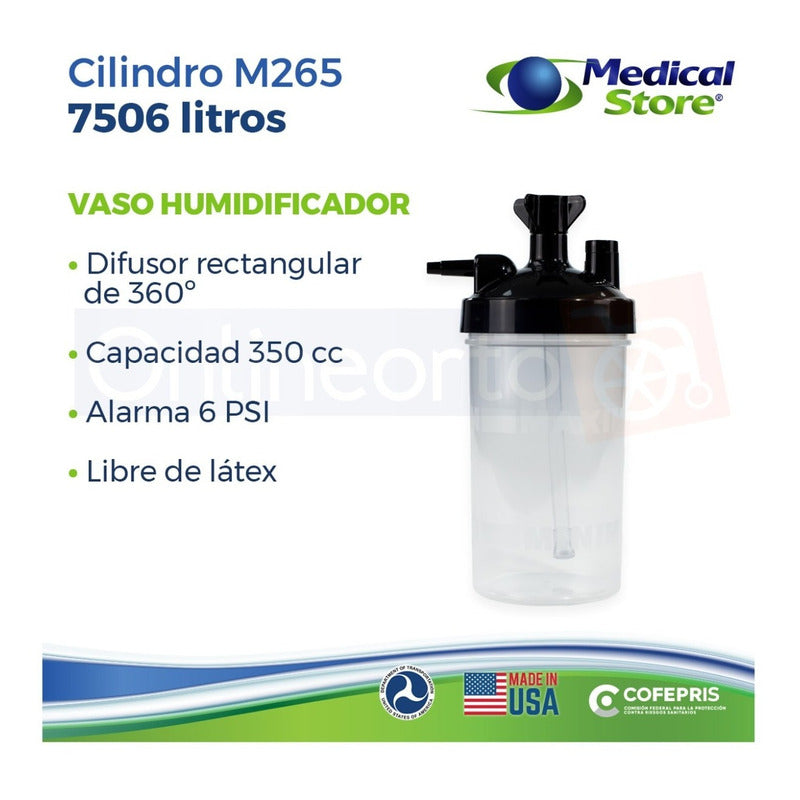 Tanque De Oxigeno Kit Completo  M265 7506 Lit Aluminio