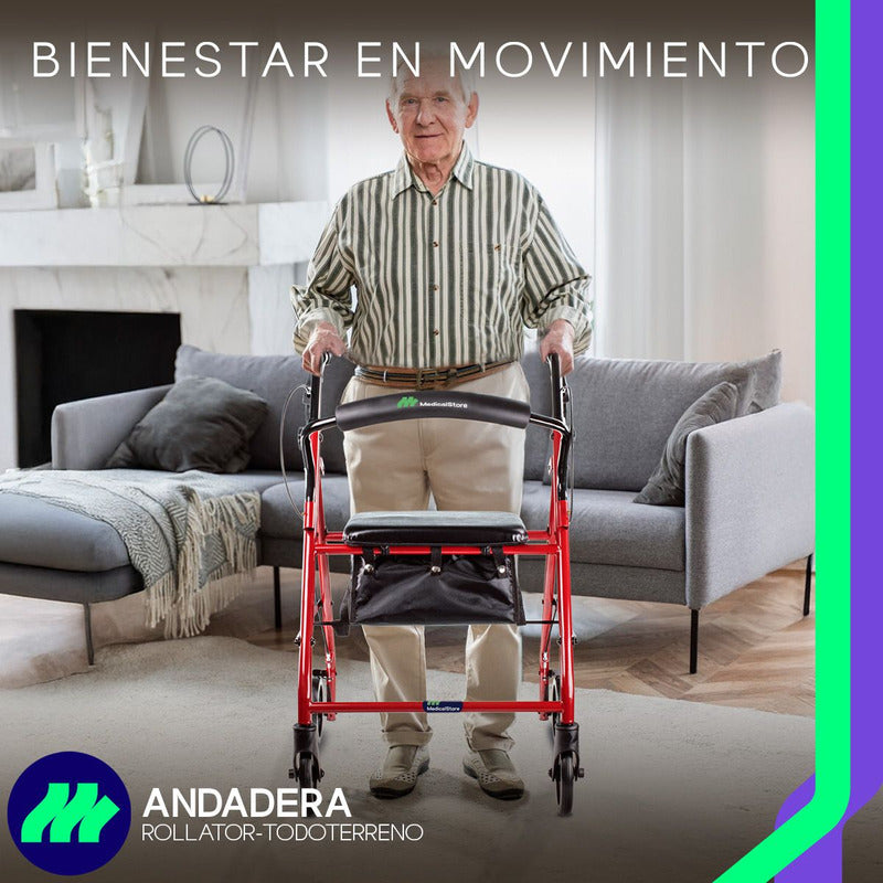 Andadera Ortopedica Rollator Asiento Silla Adulto Todo Terre