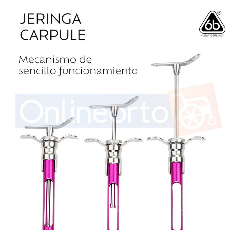 Jeringa Anestesia Carpule Dental Inoxidable Reusable Colors