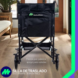 Silla De Ruedas Traslado Plegable Ligera Compacta Freno