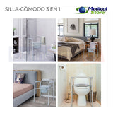 Silla Comodo Aumento Ducha Para Wc Baño 3 En 1 Plegable Ms