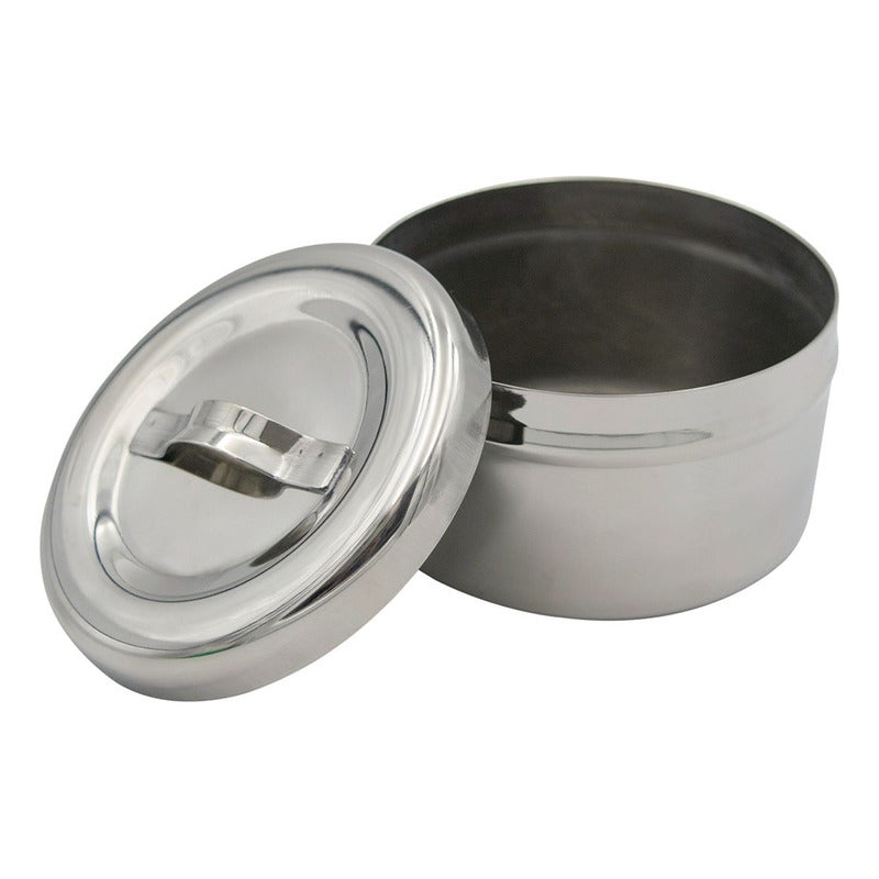 Recipiente Algodonero Torundero 500 Ml Con Tapa Acero Inox.