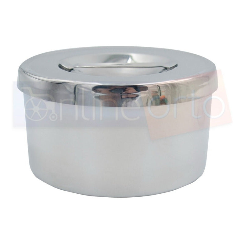 Recipiente Algodonero Torundero 500 Ml Con Tapa Acero Inox.