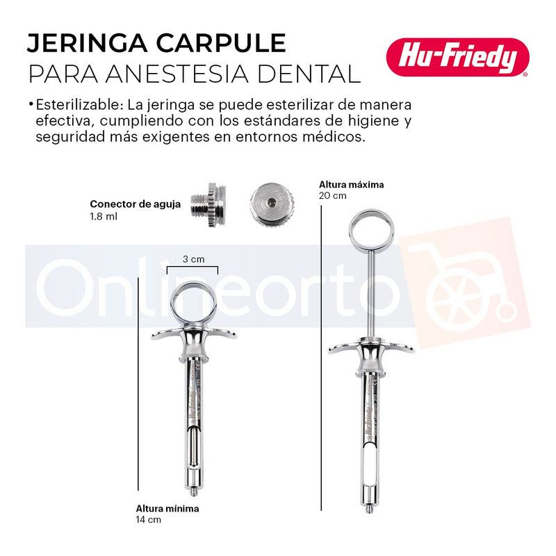 Jeringa Carpule Para Anestesia Instrumental Dental Hu-friedy