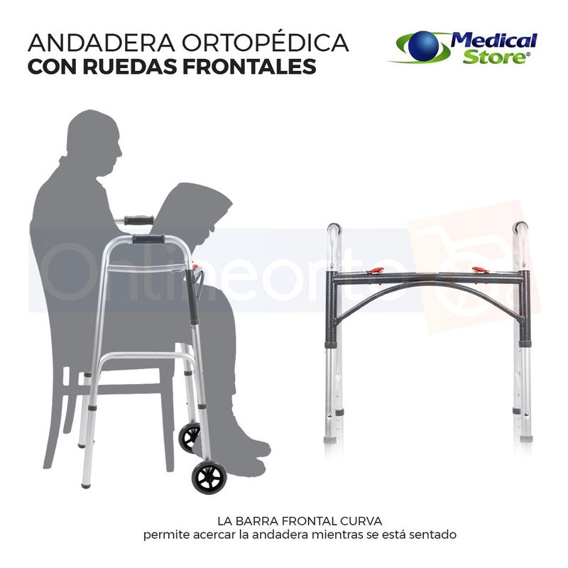 Andadera Ortopédica Aluminio Con Ruedas Plegable Marca Drive