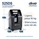 Concentrador De Oxigeno 5 Lts Drive Con Doble Vaso Y Cánula