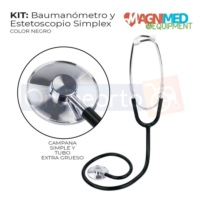 Baumanómetro Aneroide Kit Estetoscopio Una Campana Simple