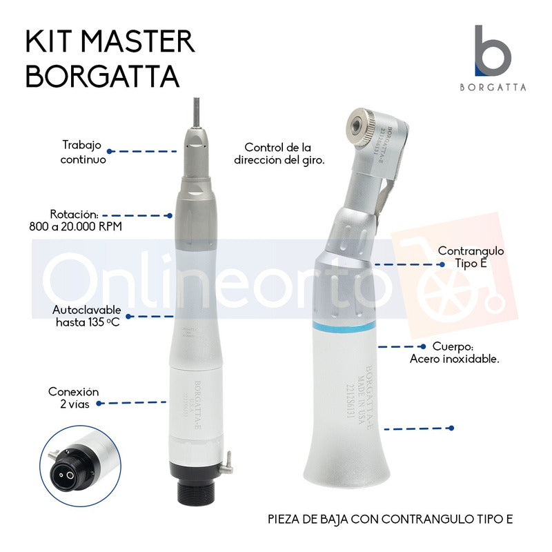 Kit Master Dental Piezas De Alta Una De Baja Contrangulo