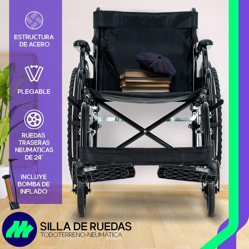 Silla De Ruedas Plegable Llanta Neumatic Todoterreno Thunder