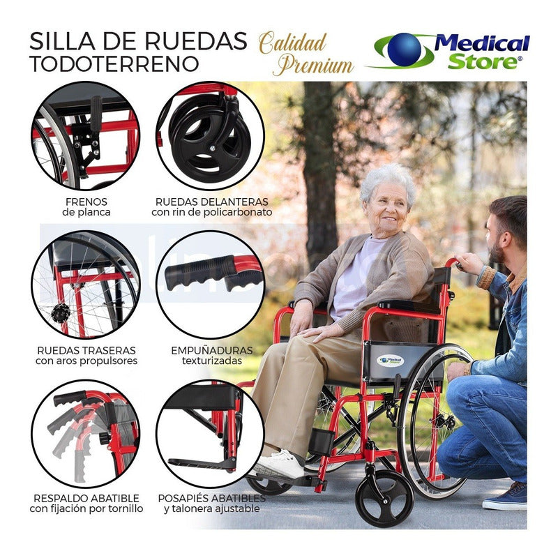 Silla De Ruedas De Lujo Plegable Compacta Todo Terreno Ms