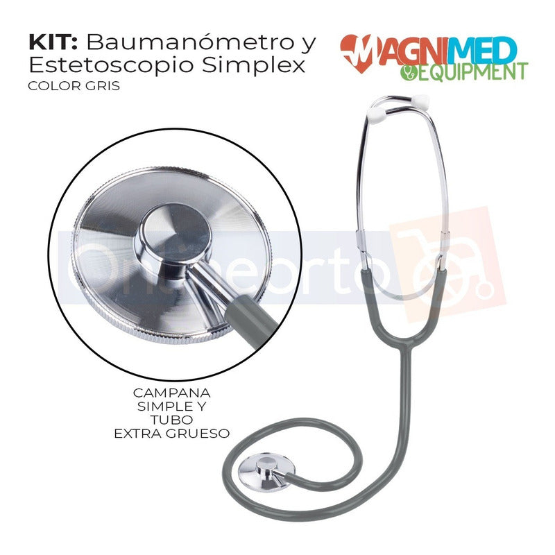 Baumanómetro Aneroide Kit Estetoscopio Una Campana Simple