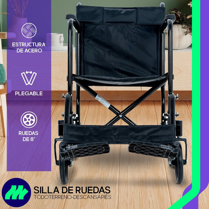 Silla De Ruedas Traslado Ligera Compacta Gris Medical Store