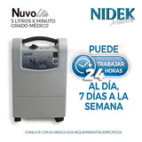 Concentrador Nidek Nuvo Lite 5 Lts C/n 2 Vasos Y 2 Canulas