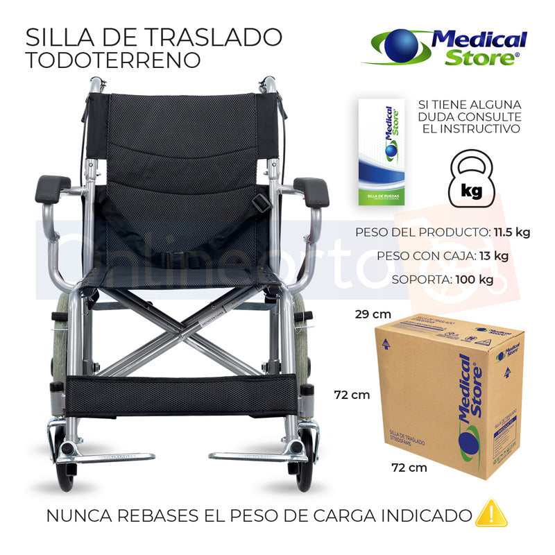 Silla De Ruedas De Lujo Plegable Compacta Todo Terreno Ms