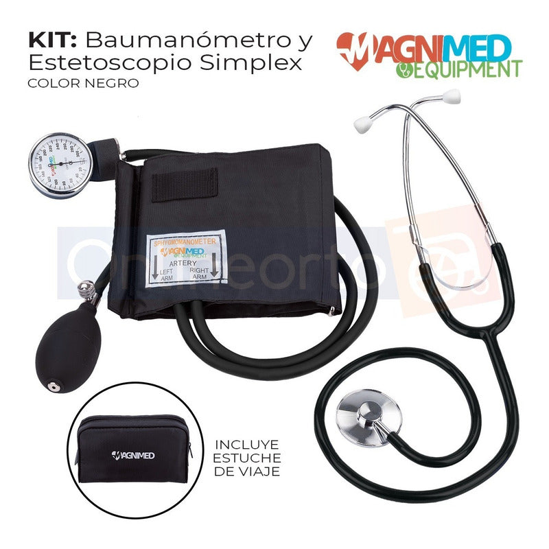 Kit Baumanometro Estetoscopio Simple Estuche Varios Colores