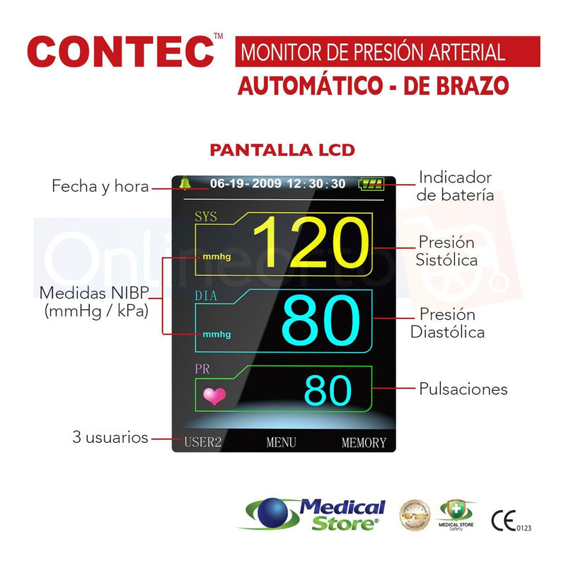 Baumanómetro Automático De Brazo Con Sensor Para Oximetría