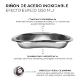 Bandeja Riñon Acero Inoxidable Medico 250 Ml Efecto Espejo