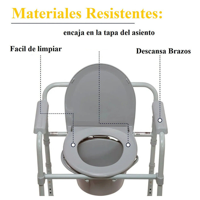 Silla Comodo 3 En 1 Wc Silla Ducha Aumento Baño Adultos Mayores Medicalstore Confrtable Plegable