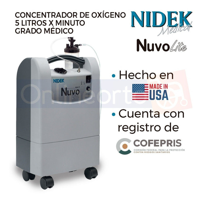 Concentrador De Oxigeno 5 Litros Nidek Nuvo Lite