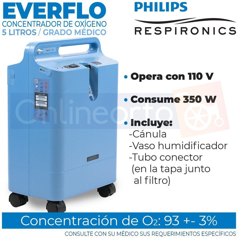 Concentrador De Oxígeno 5 Litros Everflo Philips Respironics