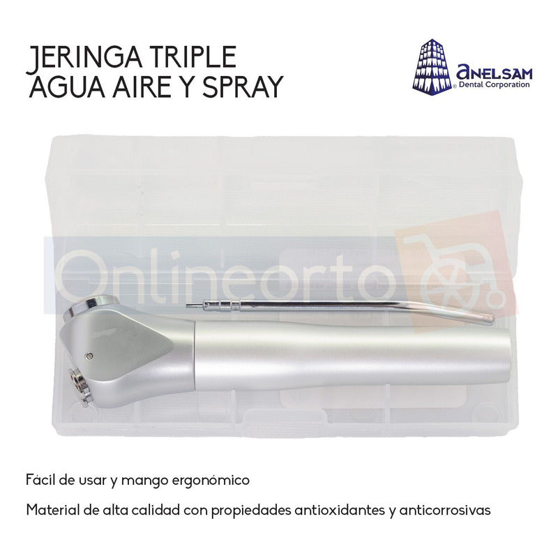 Jeringa Triple Dental Agua Aire Spray Acero Inoxidable