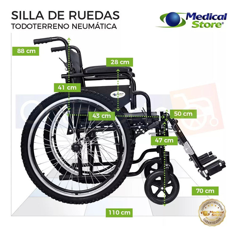 Silla De Ruedas Todo Terreno Con Elevapiernas Marca Tornado