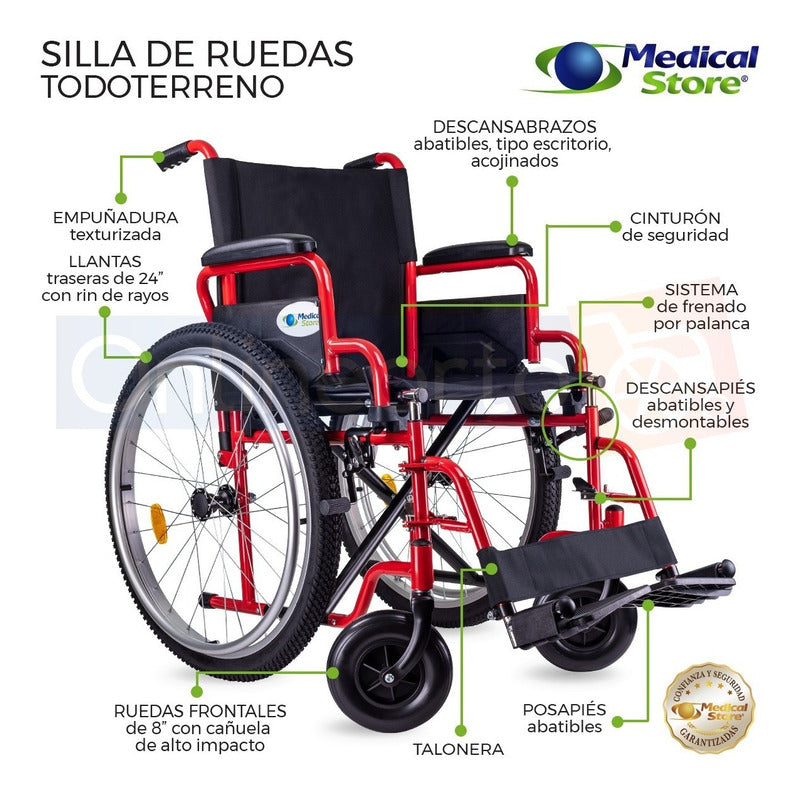 Silla De Ruedas Llantas Neumaticas De Lujo Todo Terreno