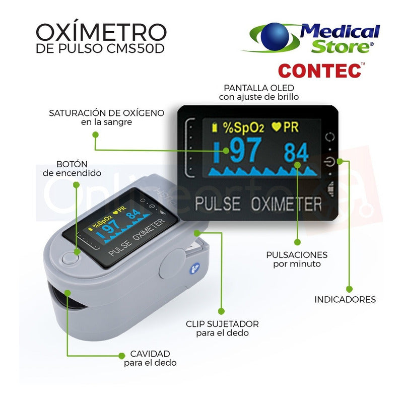 Oximetro De Pulso Adulto Pediatrico Oxigenación En La Sangre