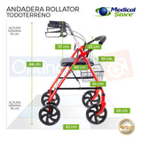 Andadera Ortopedica Rollator Asiento Silla Adulto Todo Terre