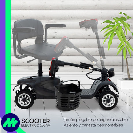 Silla De Ruedas Scooter Eléctrico  4 Ruedas Plegable Luz Led