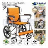 Silla De Ruedas Traslado Plegable Ligera  Freno Compacta