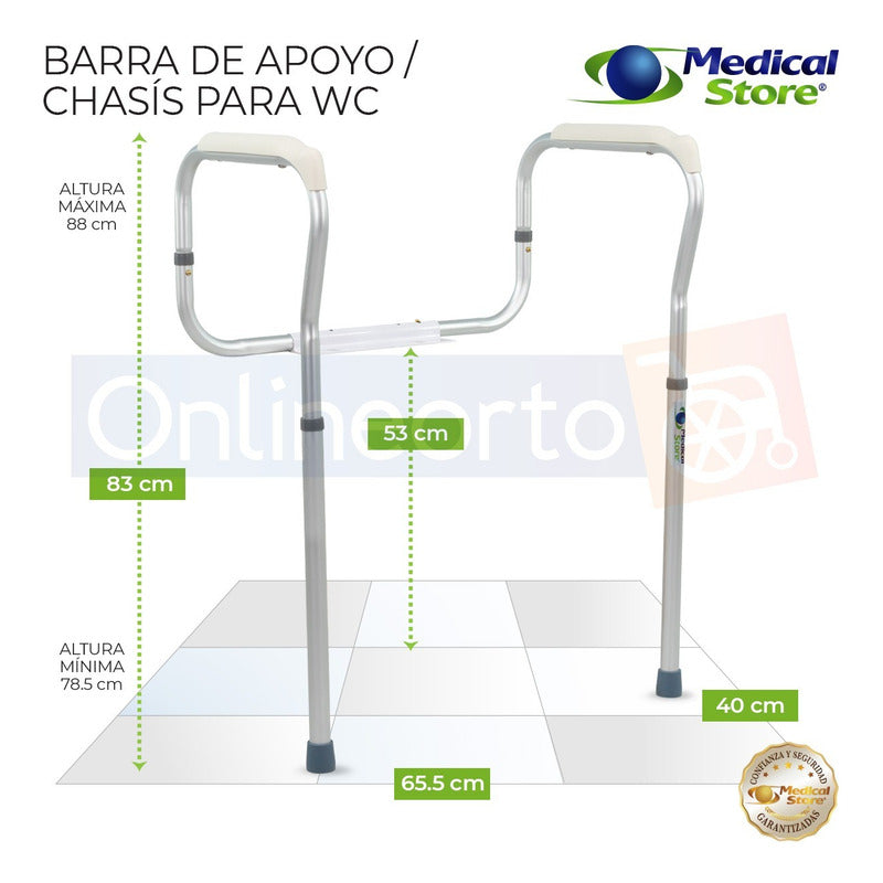 Barandales Barra Chasis Para Baño Wc De Lujo Medical Store
