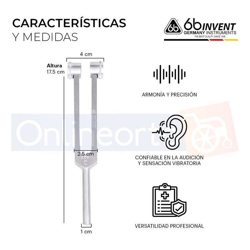 Diapasón Para Diagnóstico Instrumental Médico 256 C