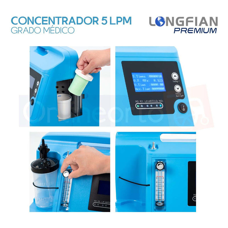 Concentrador De Oxigeno Longfian 5 Litros Estacionario