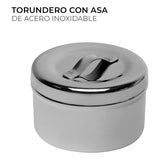 Recipiente Algodonero Torundero 250 Ml Acero Inox Espejo