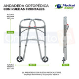 Andadera Ortopédica Plegable Acero Con Ruedas