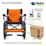 Silla De Ruedas Traslado Acero  Ligera Todo Terreno Plegable