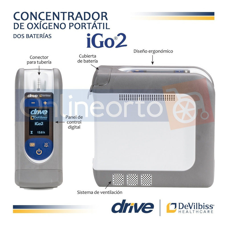 Concentrador De Oxigeno Portátil Igo2 B16 Devilbiss