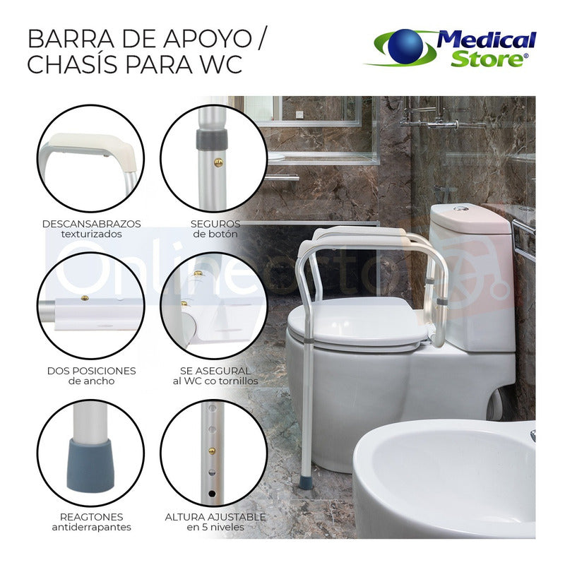 Barandales Barra Chasis Para Baño Wc De Lujo Medical Store