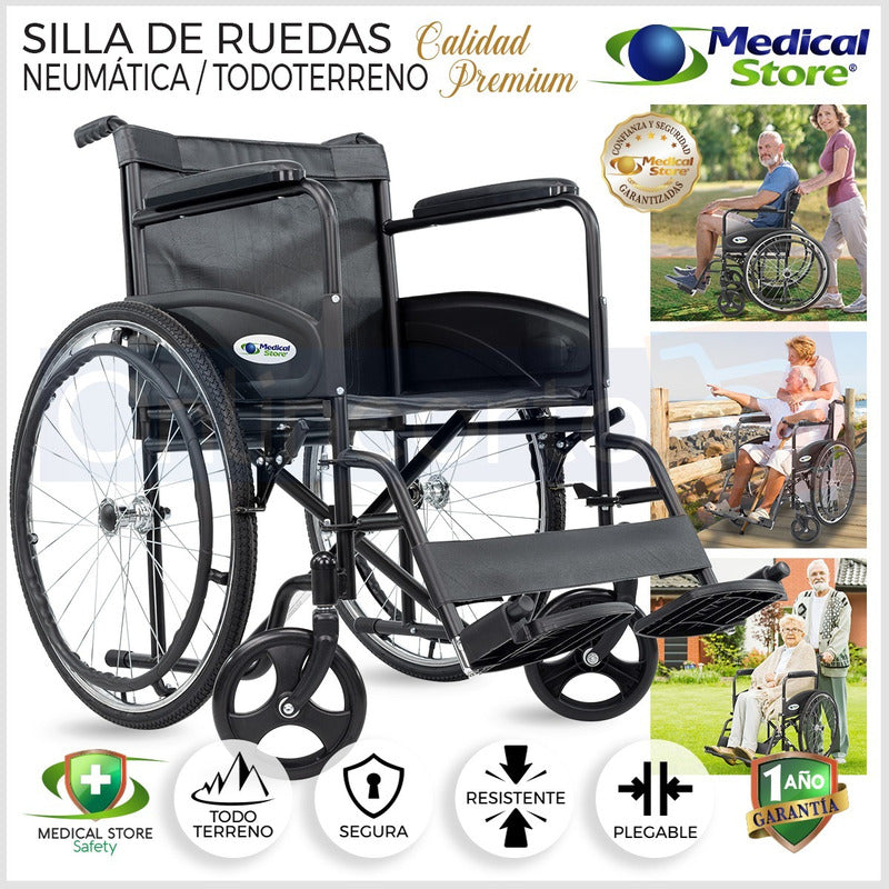 Silla De Ruedas Plegable Llanta Neumatic Todoterreno Thunder