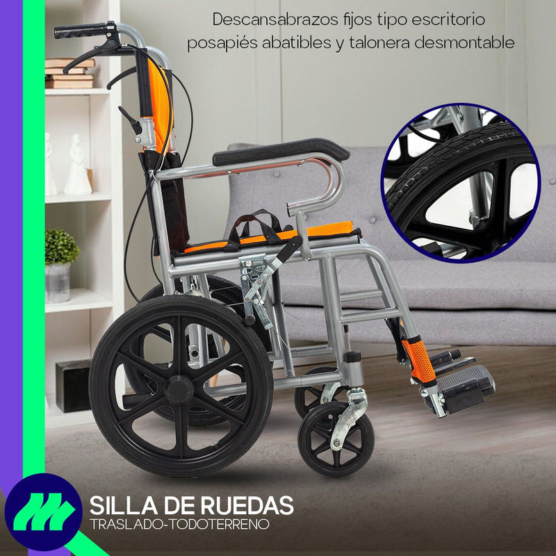 Silla De Ruedas De Lujo Plegable Compacta Todo Terreno Ms