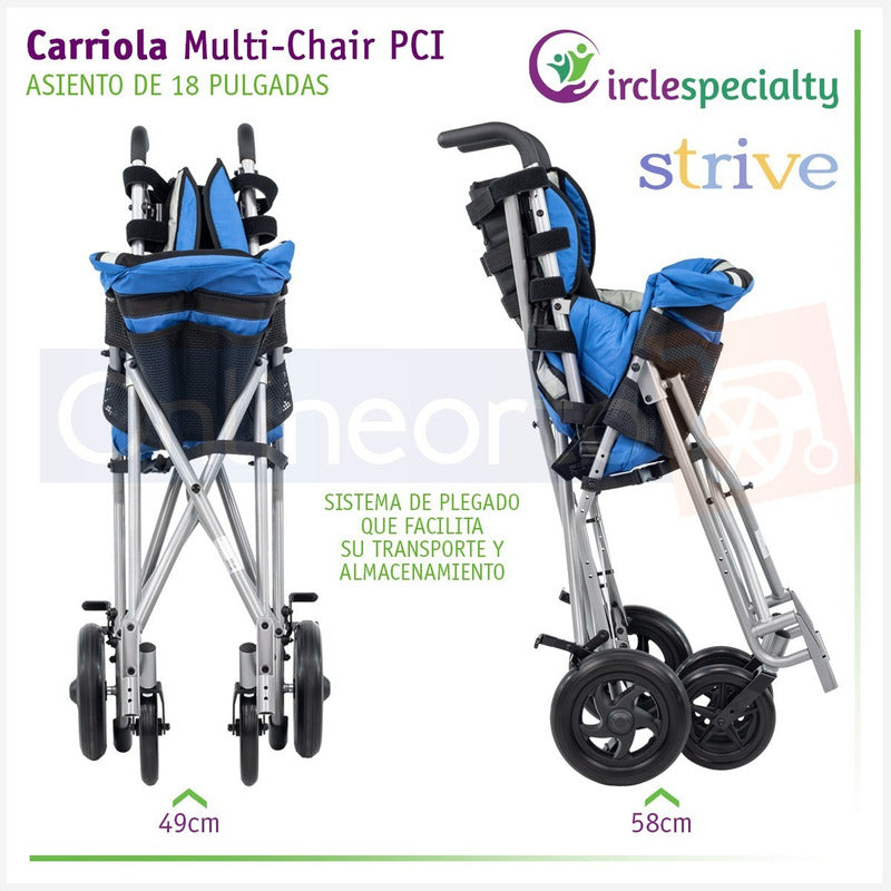 Silla De Ruedas Pediátrica Carriola Infantil Pci