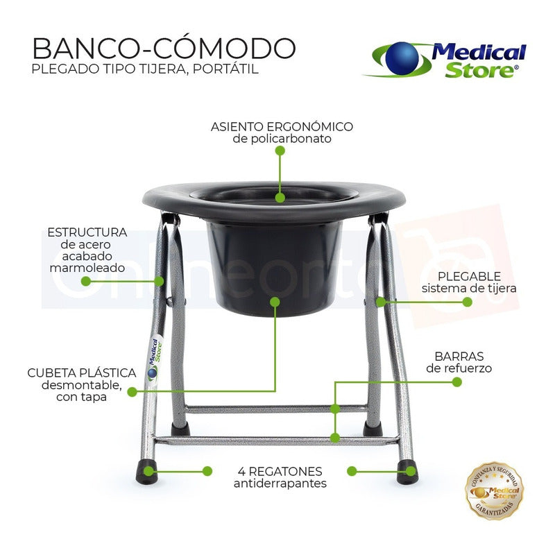 Banco Comodo Portátil Plegable Ligero