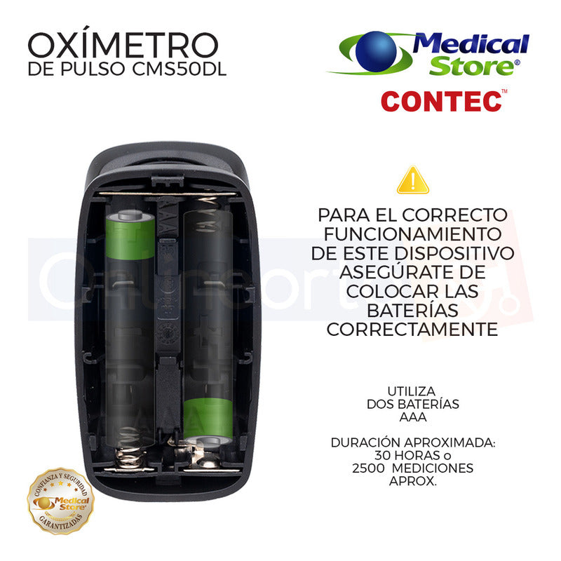 Oxímetro De Pulso Para Dedo Contec Cms50dl Negro