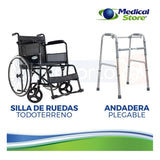 Silla De Ruedas Lujo  Andadera Aluminio Ortopedica